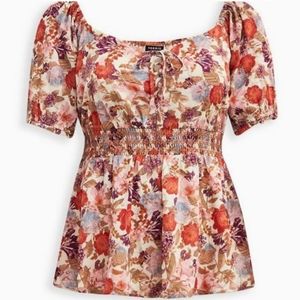 NEW Torid size 5 peasant plus size blouse NWT